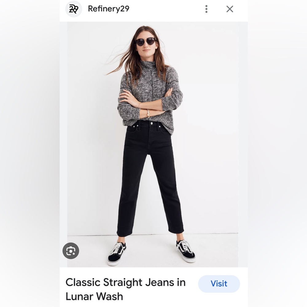 Madewell 26in Classic Straight Jean Black